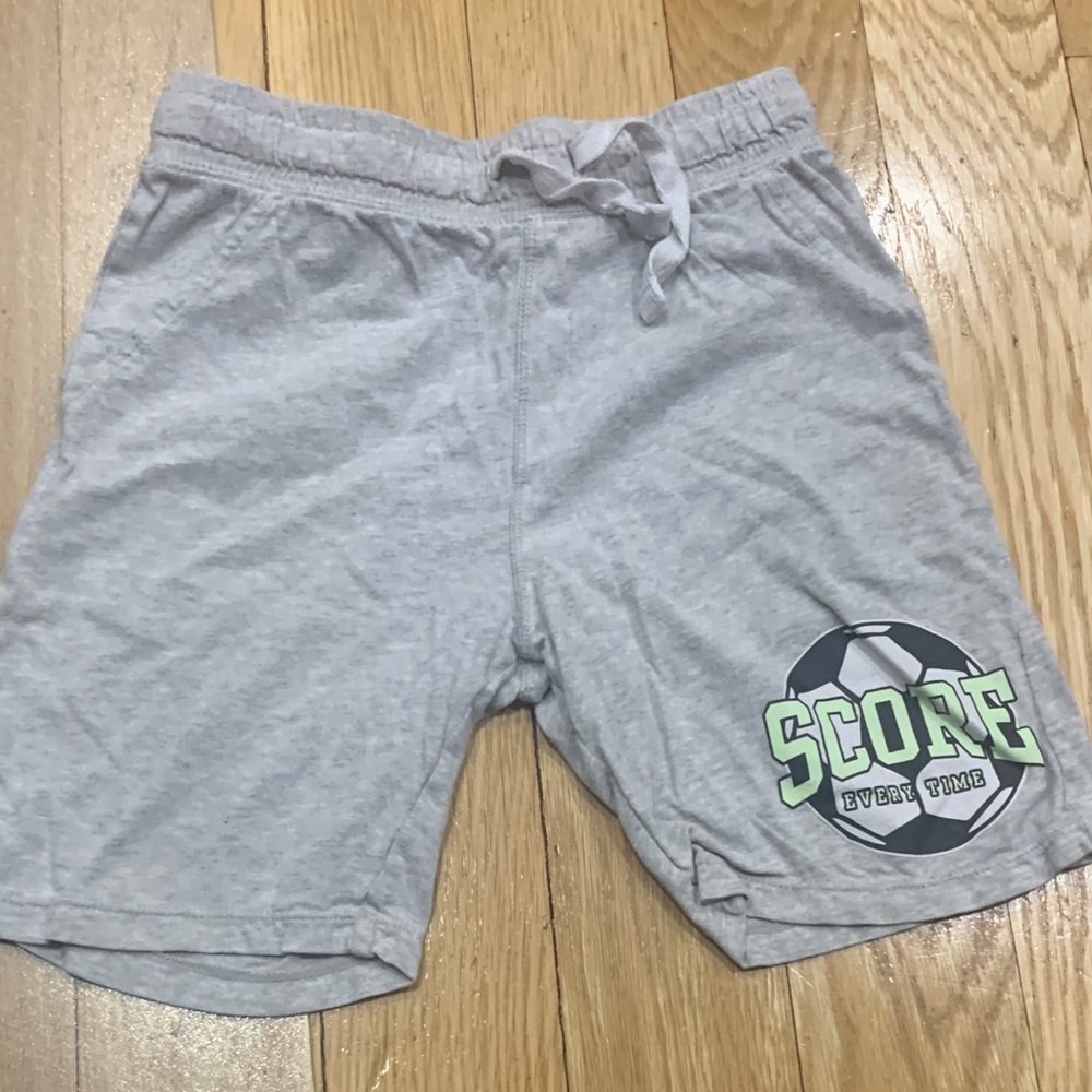H&M Light Gray Kids Soccer Shorts with Lime Accent.Cotton